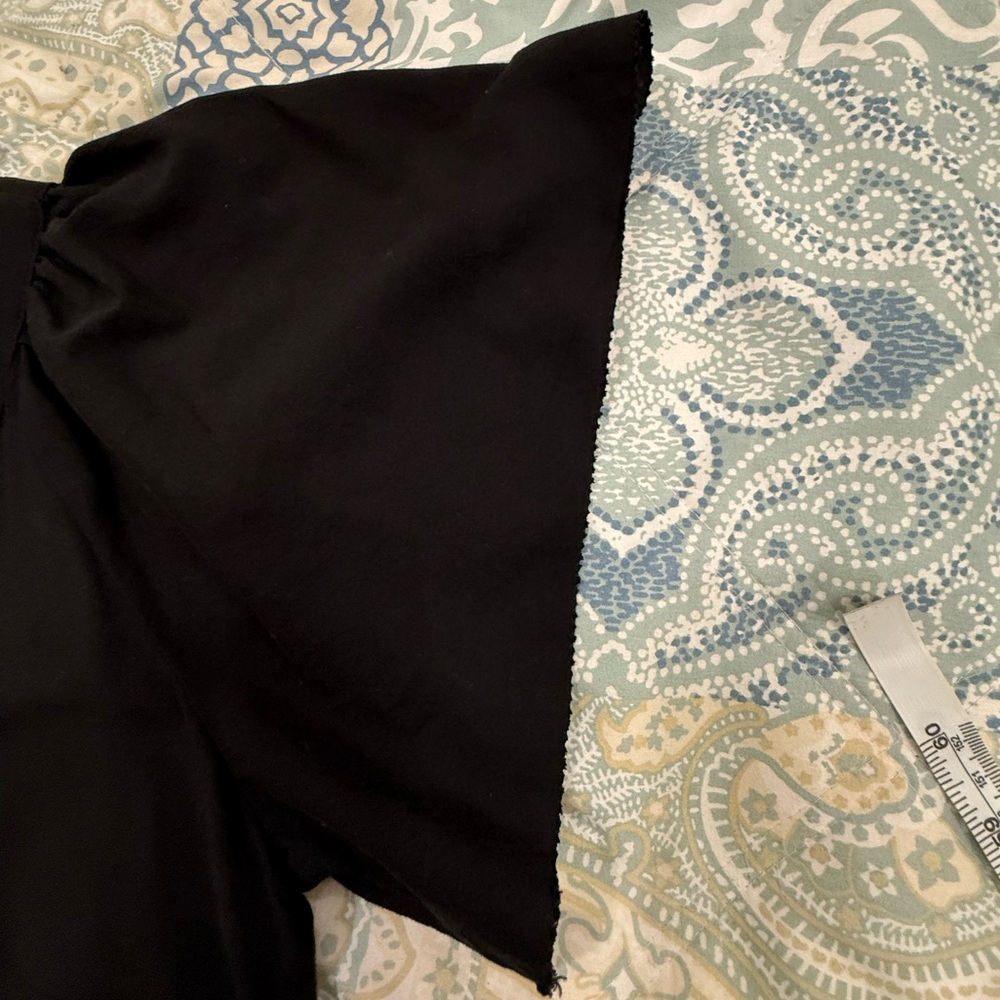 Old Navy Embroidered V Neck Swing Tiered Dress Black Medium Tall - Picture 6 of 10